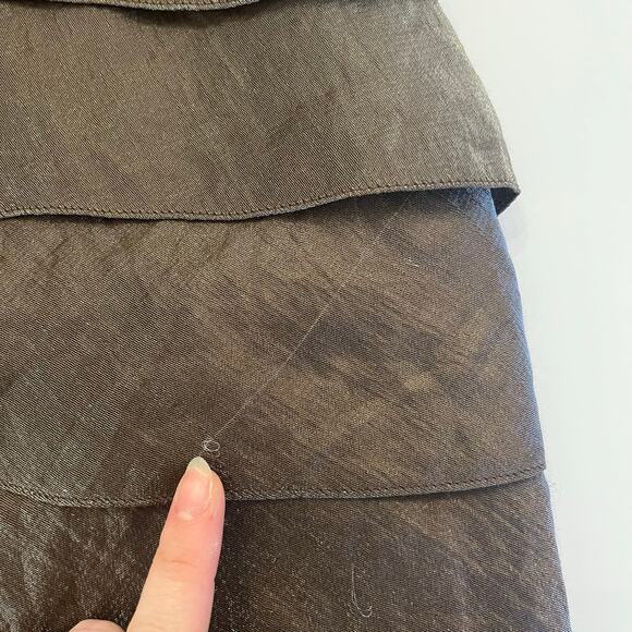 Vintage Cache Halter Cocktail Dress 6 Y2K Brown Shimmer Sheer Mesh Hoco Fairy - Picture 11 of 16